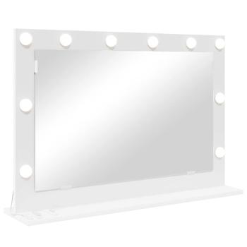 Schminkspiegel mit LED-Lichtern Weiß 80x55x18 cm