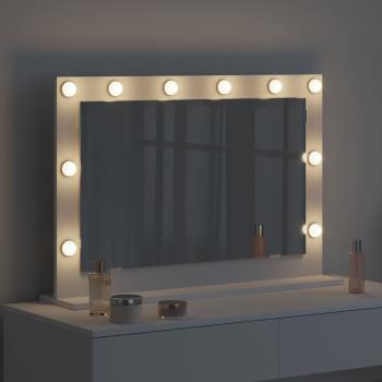 Schminkspiegel mit LED-Lichtern Weiß 80x55x18 cm