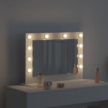 Badezimmerspiegel mit LED-Lichtern Weiß 60x45x18 cm