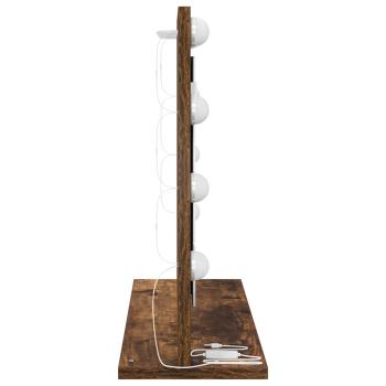 Waschtisch Spiegel Geräucherte Eiche Holz, Glas 60 x 45 x 18 cm