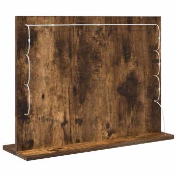 Waschtisch Spiegel Geräucherte Eiche Holz, Glas 60 x 45 x 18 cm