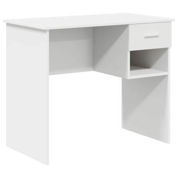 Tisch mit Stauraum Weiß 90x49.5x75 cm Holzwerkstoff