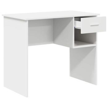 Tisch mit Stauraum Weiß 90x49.5x75 cm Holzwerkstoff