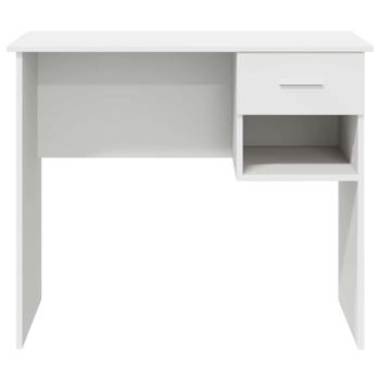 Tisch mit Stauraum Weiß 90x49.5x75 cm Holzwerkstoff