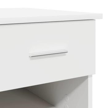 Tisch mit Stauraum Weiß 90x49.5x75 cm Holzwerkstoff