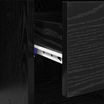 Schreibtisch mit Lagerung Schwarze Eiche 90x49.5x75 cm Verleimtes Holz