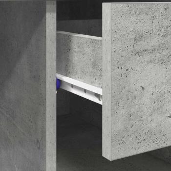 Schreibtisch mit Stauraum Betongrau 90x49,5x75 cm Engineering Holz