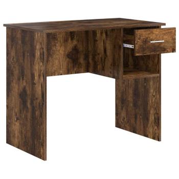 Schreibtisch mit Stauraum Geräucherte Eiche 90x49.5x75 cm Holzwerkstoff