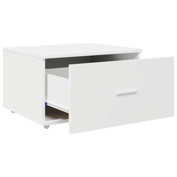 Schubladenschrank mit Rädern Weiß 55x45x33,5 cm aus Holz