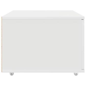 Schubladenschrank mit Rädern Weiß 55x45x33,5 cm aus Holz