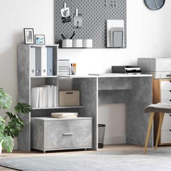 ARDEBO.de - Schubladenschrank Beton grau Beton Mittel Türen