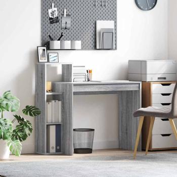 ARDEBO.de - Computertisch Grauer Sonoma Spanplatte Mittel Regale