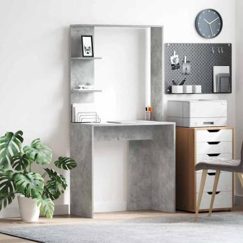 ARDEBO.de - Beton Grau Computertisch Beton grau Holzwerkstoff Mittel