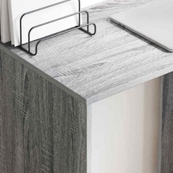 Grauer Computertisch Graues Sonoma Holzwerkstoff Kompakt