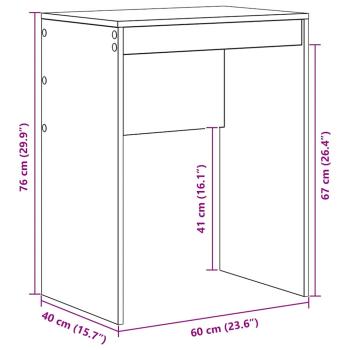Schreibtisch Schwarzes Eichenholz Holzwerkstoff 60 x 40 x 76 cm