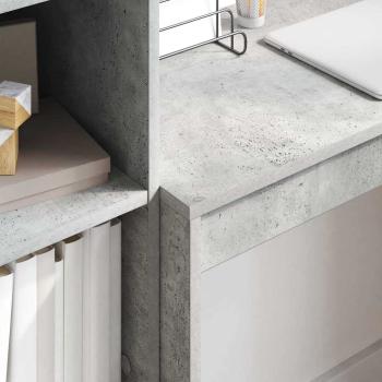 Schreibtisch Beton Grau Spanplatte, Beton Grau-Finish Mittel