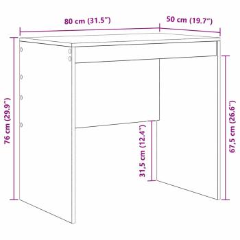 Schreibtisch Geräucherte Eiche 80x50x76 cm Ingenieure Holz