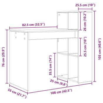 Schreibtisch Beton Grau Holzwerkstoff mit Betonoberfläche Mittel