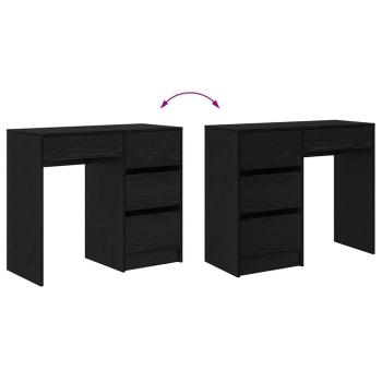 Schwarzer Eichenschreibtisch Schwarze Eiche Spanplatte, Laminat