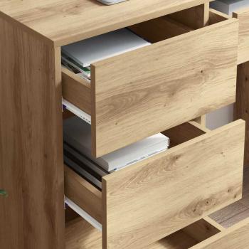 Brauner Schreibtisch Artisan Eiche Holzwerkstoff Kompakt Stauraum