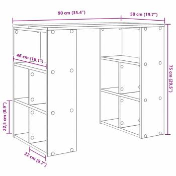 Eckschreibtisch Geräucherte Eiche Holzwerkstoff Mittel