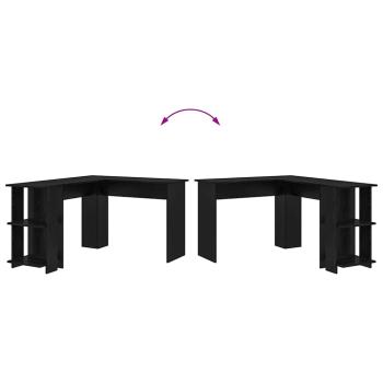 Schwarzer Eichen-Eckschreibtisch Schwarze Eiche MDF Mittel