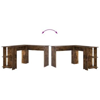 Brauner Eckschreibtisch Geräucherte Eiche Holzwerkstoff