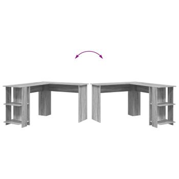 Grauer Eckschreibtisch Grau Sonoma MDF Standard