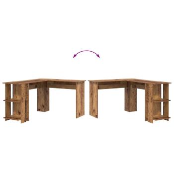 Brauner Eckschreibtisch Alte Holzoptik MDF Mittel