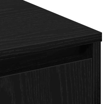LED Sideboard Schwarz Eiche 71x34,5x75 cm Holzwerkstoff