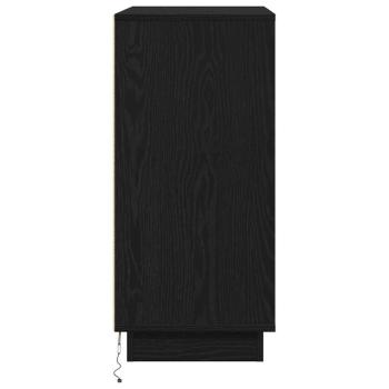 LED Sideboard Schwarz Eiche 71x34,5x75 cm Holzwerkstoff