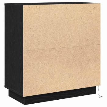 LED Sideboard Schwarz Eiche 71x34,5x75 cm Holzwerkstoff