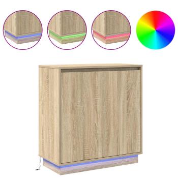 Sideboard mit LED in Sonoma Eiche - 71 x 34,5 x 75 cm - Hergestellt aus Holzwerkstoff