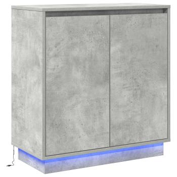 LED Sideboard Betongrau 71x34,5x75 cm Holzwerkstoff
