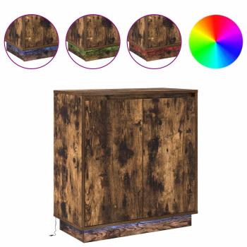 LED Sideboard Räuchereiche 71x34,5x75 cm Holzwerkstoff