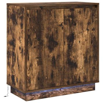 LED Sideboard Räuchereiche 71x34,5x75 cm Holzwerkstoff