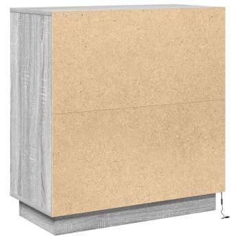Sideboard mit LED in Grau Sonoma, 71 x 34,5 x 75 cm aus Holzwerkstoff