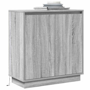 Sideboard mit LED in Grau Sonoma, 71 x 34,5 x 75 cm aus Holzwerkstoff