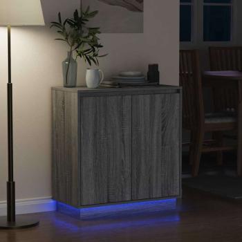 Sideboard mit LED in Grau Sonoma, 71 x 34,5 x 75 cm aus Holzwerkstoff