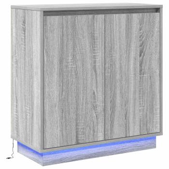 Sideboard mit LED in Grau Sonoma, 71 x 34,5 x 75 cm aus Holzwerkstoff