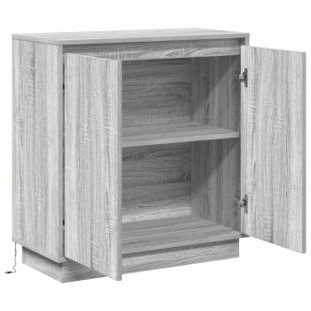 Sideboard mit LED in Grau Sonoma, 71 x 34,5 x 75 cm aus Holzwerkstoff