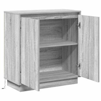 Sideboard mit LED in Grau Sonoma, 71 x 34,5 x 75 cm aus Holzwerkstoff