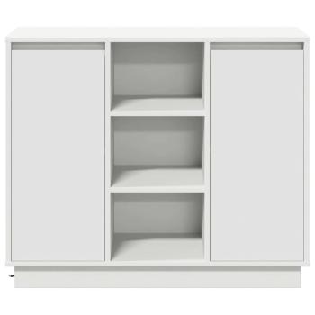 Sideboard mit LED Weiß 90x32x75 cm aus Holzwerkstoff