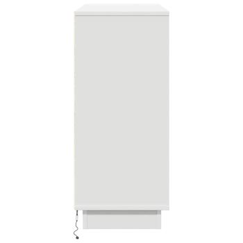 Sideboard mit LED Weiß 90x32x75 cm aus Holzwerkstoff