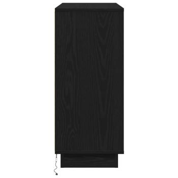 Sideboard mit LED Schwarz Eiche 90x32x75 cm Holzwerkstoff