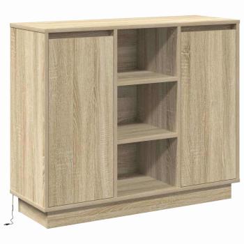 Sideboard mit LED Sonoma Eiche 90x32x75 cm aus Holzwerkstoff