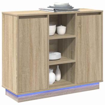 Sideboard mit LED Sonoma Eiche 90x32x75 cm aus Holzwerkstoff