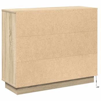 Sideboard mit LED Sonoma Eiche 90x32x75 cm aus Holzwerkstoff