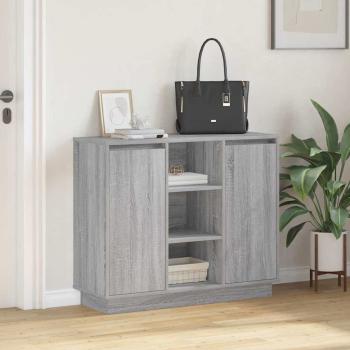 Sideboard mit LED Grau Sonoma 90x32x75 cm Holzwerkstoff