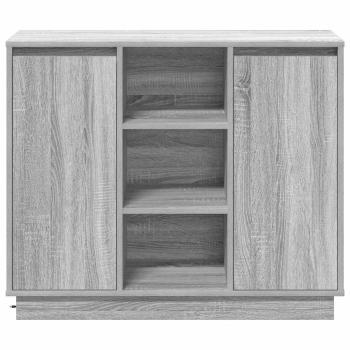 Sideboard mit LED Grau Sonoma 90x32x75 cm Holzwerkstoff